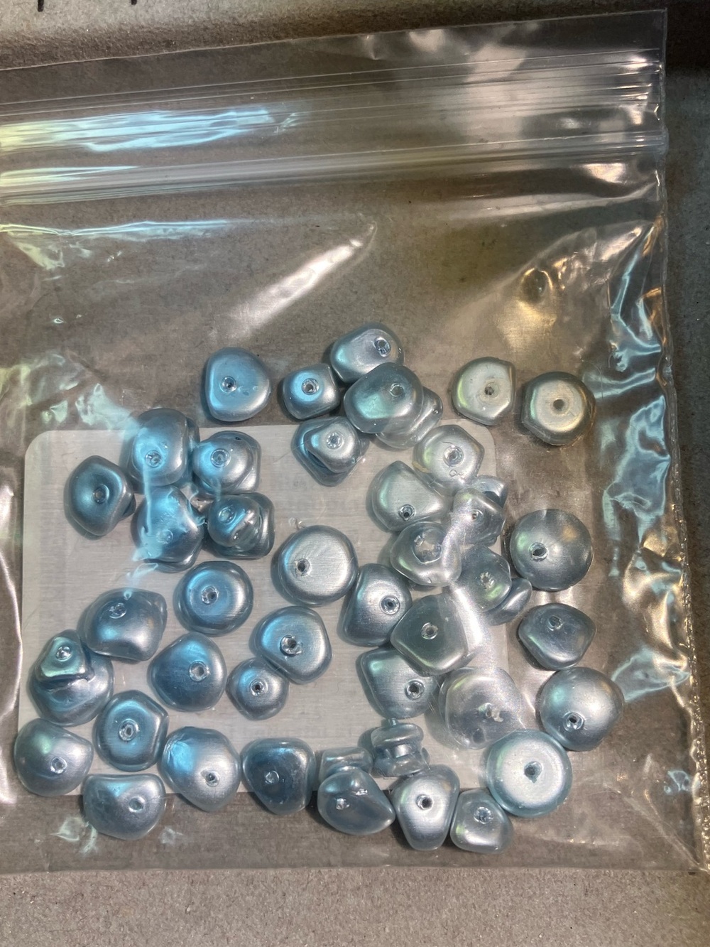 Iridescent Light Blue Pearlescent Beads - Bulk Pack